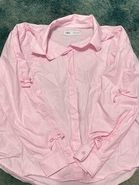ZARA Pale Pink Collared Shirt